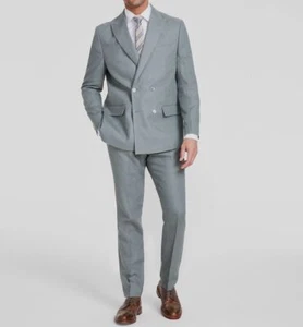 Tommy Hilfiger Men's Green Linen Modern Jacket & Pants Suit Size 48R 44W-32L - Picture 1 of 3