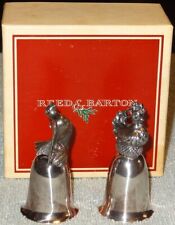 Lot 2 Vintage "Reed and Barton" Mini Silverplate 12 Days Of Xmas Bells Ornaments