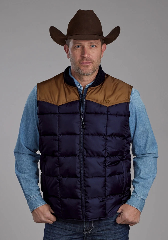 Chaleco softshell Roper aislado azul occidental/bronceado 100 % poliéster para hombre Foto 1 de 4