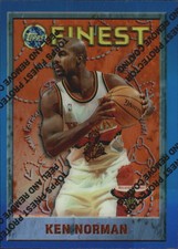 1995-96 Finest Refractors Atlanta Hawks Basketball Card #210 Ken Norman