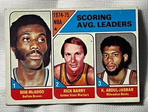 1975-76 Topps #1 Bob McAdoo / Rick Barry / Kareem Abdul-Jabbar * LIGA FÜHRER - Bild 1 von 3