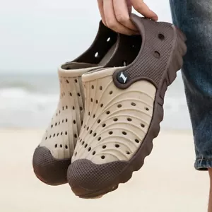Men's Clogs Slip On Casual Shoes Waterproof Slippers Garden Beach Swim Sandals - Picture 1 of 11
