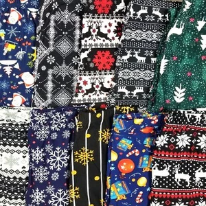 Buttery Soft Holiday Leggings MYSTERY Print Christmas Reindeer Santa Snowflake - Picture 1 of 3