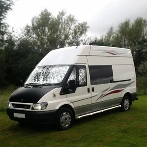 Side Bars + White LEDs For Ford Transit MK6 LWB 2000-2006 Van Stainless Tubes - Picture 1 of 5