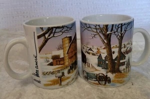 H. Hargrove Aunt Loretta's Dairy Farm Coffee Cup Mugs Set Of 2 H1C Porcelain EUC - Picture 1 of 10