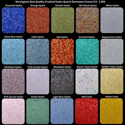 Дробленый полностью гидрокварц грубый драгоценный камень порошок 0,5-1 мм кольцо, деревообрабатывающая инкрустация - Изображение 1 из 4