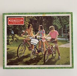 Rare Vintage Victory Plywood Hand Cut Wooden Jigsaw Puzzle 1973 Bike Free Post