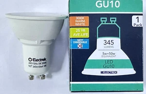 2x 5W (= 50W) LED Blanco Cálido 3000K GU10 Instant On Foco Bombillas 345lm - Imagen 1 de 2