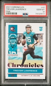 2021 Panini Chronicles Trevor Lawrence Pink #47 Rookie RC EDELSTEIN MT PSA 10 Jaguare - Bild 1 von 3