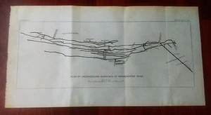 1899 USGS Piano Mappa dei Lavoramenti Sotterranei della Miniera di Broadwater Montana - Foto 1 di 3