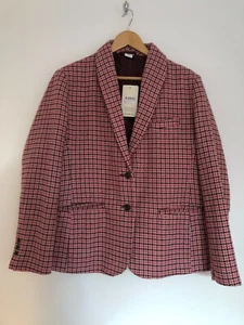 Cotton Traders Jacket Blazer NEW 14% Wool Pink UK Size 18 Blazer Herringbone - Picture 1 of 8