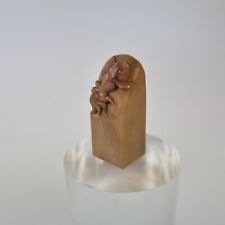 Vintage Finely Carved Chinese Soapstone / Hardstone Seal With Goldfish 4.2cm Hig