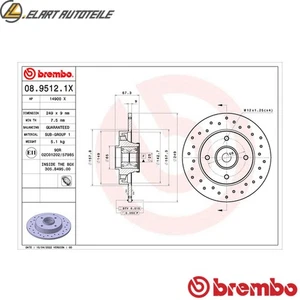 2x BREMSSCHEIBE 08.9512.1X FÜR PEUGEOT 307/SW/Van/Break/CC CITROËN C4 2.0L 4cyl - Picture 1 of 9