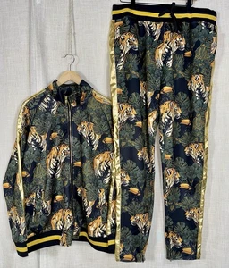 Set 2 pezzi tuta donna 3XL 3X Victorious Jungle Tiger giacca pantaloni uomo - Foto 1 di 12