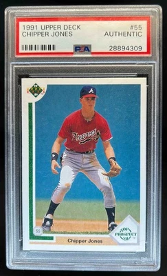 Upper Deck Chipper Jones Rookie RC #55 1991 Braves PSA auténtico Foto 1 de 2
