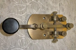 Nice Pre WWII Old Heavy Duty Brass Signal Electric (Mich) Code Telegraph Key - Picture 1 of 5