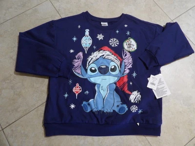 Disney Stitch Women's L LS Pullover Ugly Christmas Sweatshirt Lights Up! - Image 1 of 4