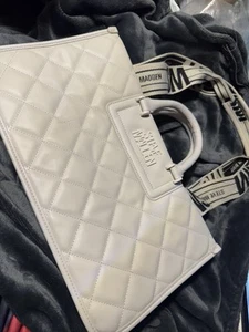 Steve Madden Women’s Faux Leather WhiteQuilted Convertible Bag - Picture 1 of 7