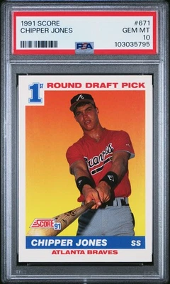 1991 Score #671 Chipper Jones PSA 10 - Image 1 of 2