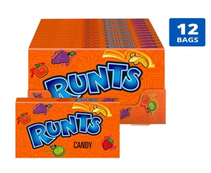 12x Packs Wonka Runts Hard, Chewy & Fruity Candy, Theater Candy Boxes - 5oz - Picture 1 of 3