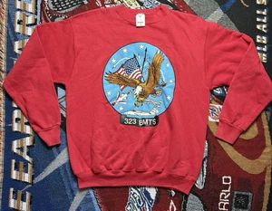 Vintage 323 BMTS Air Force Sweatshirt Flag Fighter Jets Men’s Large Jostens - Picture 1 of 9