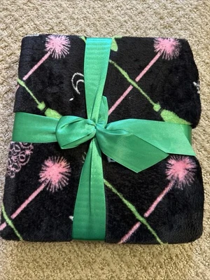 "Manta Wicked Silk Touch negra, rosa, verde nueva en paquete - 40""x50""" Foto 1 de 2