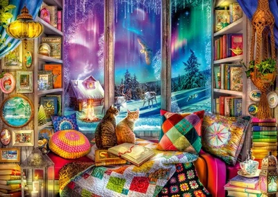 Ravensburger Winter Reading Nook 1000 piece Jigsaw Puzzle for Adults and Kids Ag - Image 1 of 4