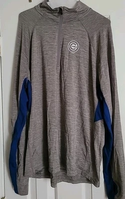 Jaqueta de aquecimento Chicago Cubs meio zíper tamanho G, CINZA/AZUL 47', MLB, Cubbies  - Imagem 1 de 4