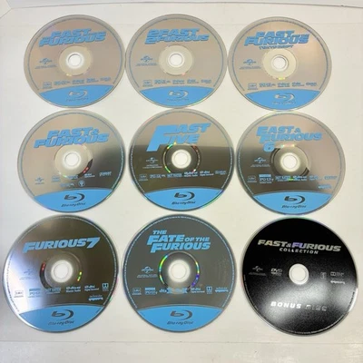 Fast & Furious: 8-Movie Collection (Blu Ray) DISCS ONLY - VERY NICE CONDITION - Image 1 of 3