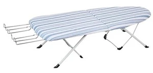  Foldable Tabletop Ironing Board with Iron Rest, Blue Stripe  - Picture 1 of 5