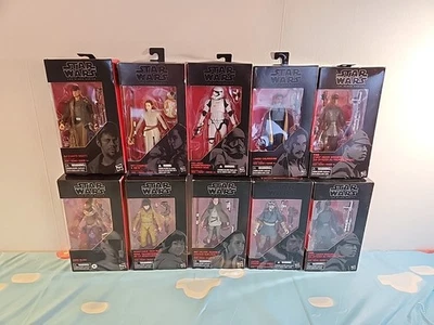 星球大战黑色系列可动人偶 10 件装 Lando Calrissian、Rey、Finn — 第 1/4 张图片