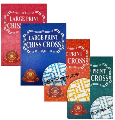 Set Of 4 x A5 Crisscross Books 90 Puzzles In Each Book Large Print Criss cross - Image 1 of 4