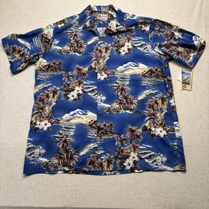 Camicia vintage Hilo Hattie The Hawaiian originale tropicale con bottoni taglia 2XL nuova con etichette - Foto 1 di 5