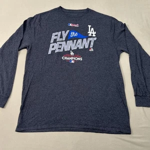 LA Dodgers Champions Fly the Pennant 2017 Baseball Gray T-Shirt XL Long Sleeve - Picture 1 of 7