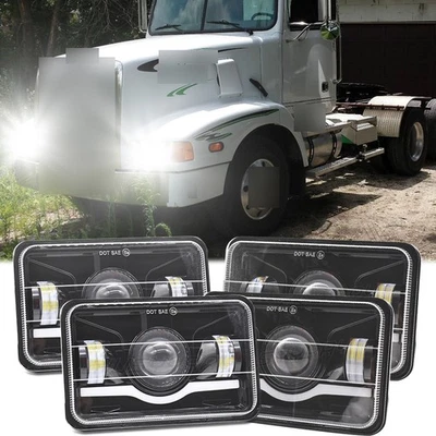 4 piezas para semirremolque Western Star 4900 4x6" faros LED proyector haz alto bajo Foto 1 de 4