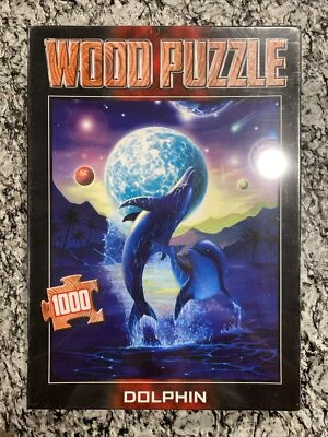 🔵🐬Dolphins, NEW, Wooden Puzzle, 1000 Pc Collectible, Sealed Cross Strategy🔵🐬 - Image 1 of 4
