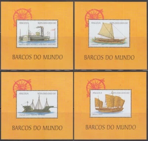 ANGOLA Sc#1091-4 JUEGO DE 4 HOJAS DE RECUERDO MONTADAS SIN MONTAR O NUNCA MONTADAS de BARCOS ANTIGUOS - Imagen 1 de 1