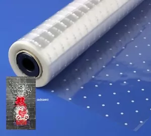 6 Meter White Dots See Through Cellophane Wrapping Gift Paper | Hampers Wrap - Picture 1 of 6