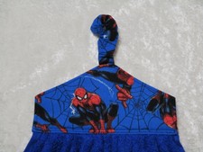 Jazberryz  Spiderman #1 Royal  Blue Kids Loop Top Hanging Hand Towel Handmade 