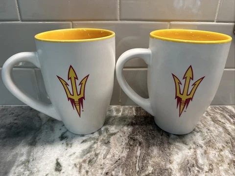 Arizona State Sun Devils, Pair of 24 oz Logo Coffee Mugs, Preowned But Unused Cover