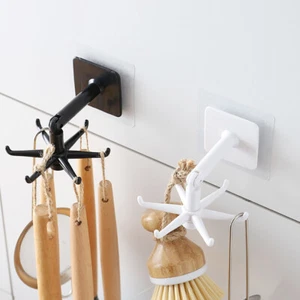 360-Degrees Rotating Folding Hook Self-Adhesive Vertical Flip Waterproof-Hook - Picture 1 of 17