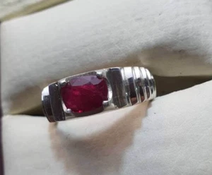 AAAA Natural Unheated untreated pigeon blood red ruby ring for men afghanitan - Picture 1 of 2