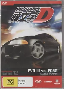 Initial D - Battle : Vol 12 EVO III vs FC3S Secret Weapon (DVD, 2005) Region 4 - Picture 1 of 2