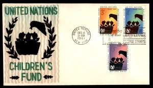 MayfairStamps United Nations FDC 1961 Children's Fun New York Combo Velveteen Fi - Picture 1 of 2