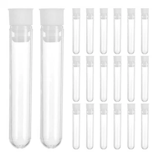 100 Pcs Plastic Test Tube Storage Tubes with Caps Cosmetic Containers - Picture 1 of 12