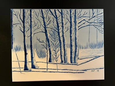 Original Oil Painting On Canvas 11x14 Signed And Dated Bob Ross Style - Image 1 of 2