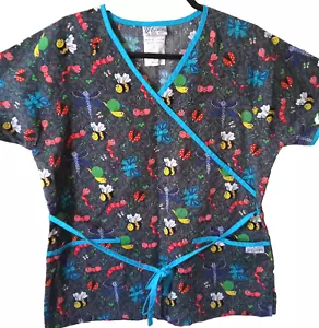 UA Scrubs Top Dragon Fly Bumble Bee Colorato Donna Taglia M - Foto 1 di 5