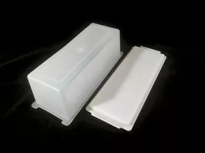 Vintage Tupperware White 2 lb Cheese Saver Tray and Sheer Cover #518 #519 - Picture 1 of 12