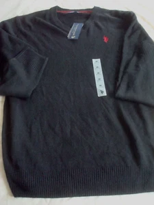 Suéter Polo Para Hombre Cuello en V EE. UU. Talla Mediana Negro Nuevo - Imagen 1 de 2