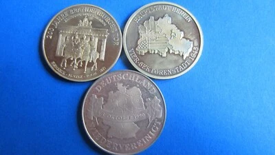 Medaillen vergoldet * BRD 3 Stück  * Berlin und Wiedervereinigung in unc - Bild 1 von 2